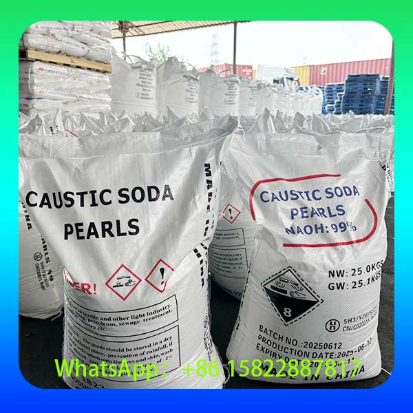 Stock de Sacs de Perle de Soude 25kg en Entrepôt