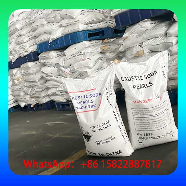 Sac de 25kg de soude caustique cristaux - Emballage d'hydroxyde de sodium en perles