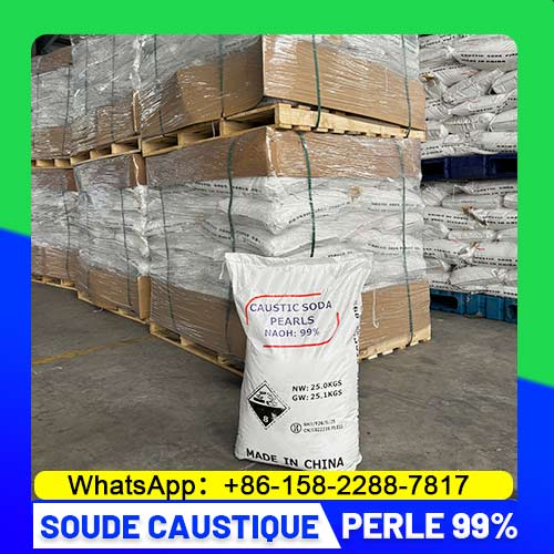 de soude caustique en cristaux pure perles 99% sac de 25 kg usine de Chine