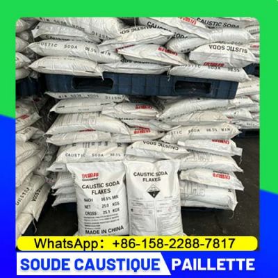 soude en paillettes 98% 98,5% 99% usine de sacs de 25 kg Direct Usine Chine